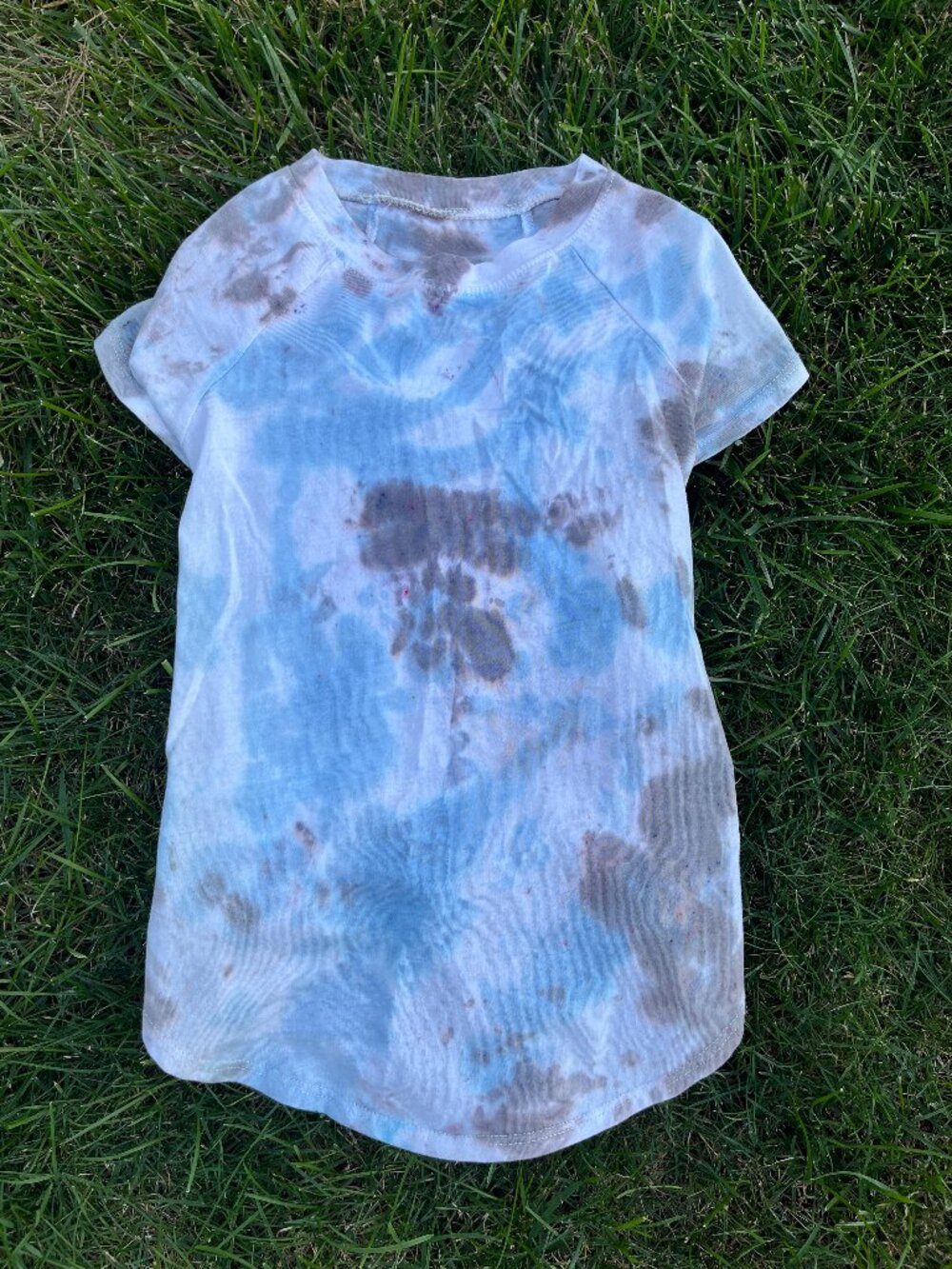 Pet Dog Large (25-50 lbs) Blue & Gray Random Tie-Dye Shirt